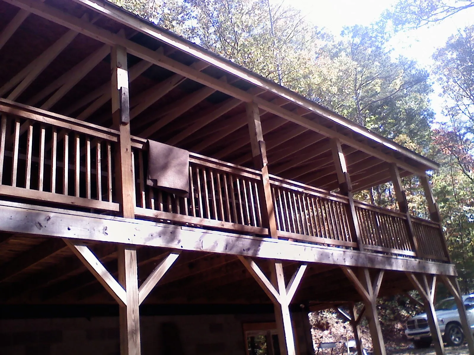 Timber framing under a new elevated porch and deck — Roof Leak Repair in Ocean Isle Beach by Roofing Brothers